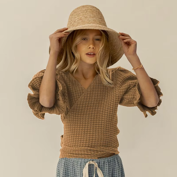 Waffle Wrap Blouse