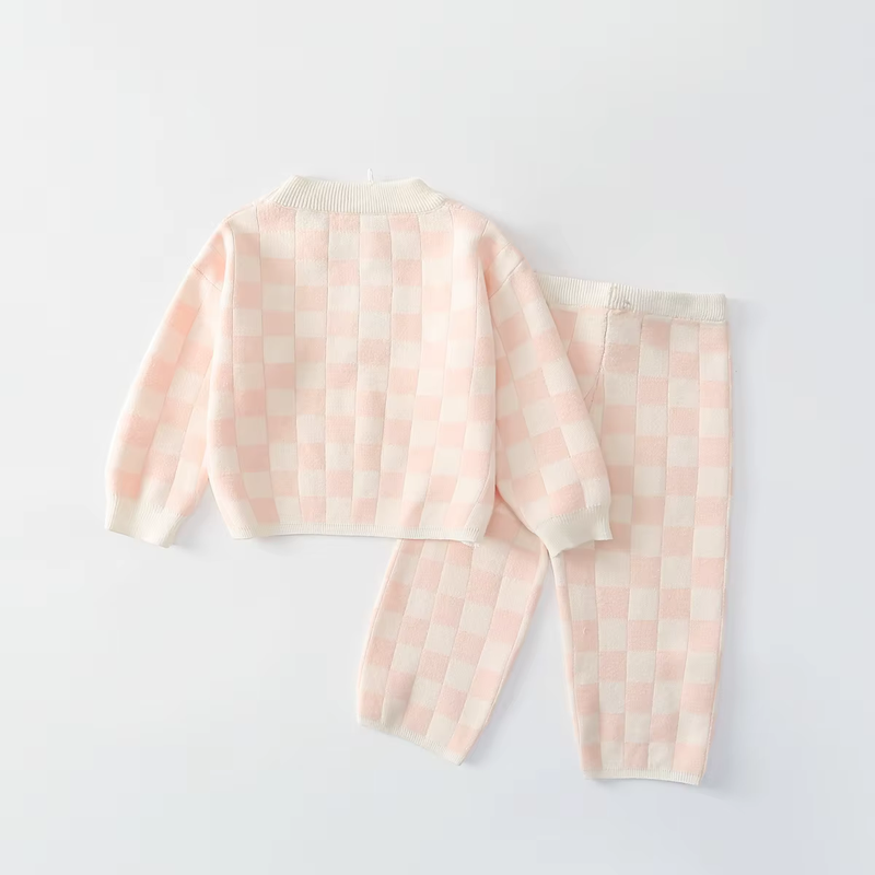 Plaid Knit Set