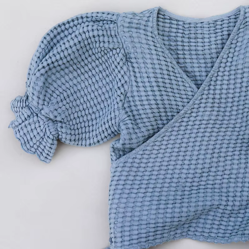 Waffle Wrap Blouse
