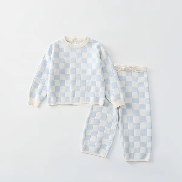 Plaid Knit Set