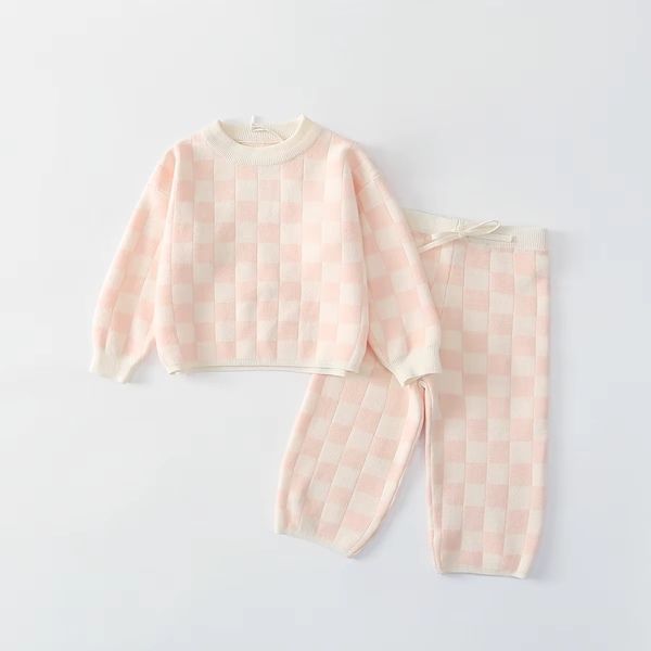 Plaid Knit Set